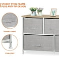 thumbnail image 5 of RTYJGD Rustic 5-Drawer Storage Chest, Foldable Drawer Organizer, Bedroom Living Room Cabinet,Natural + Light Grey, 5 of 9