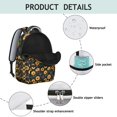 thumbnail image 4 of Black Sunflower Backpack for School,Cute School Bag,Schoolbag with Adjustable Shoulder Straps & Padded Back,15.3"x11"x7.1".﻿, 4 of 6