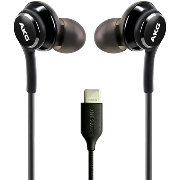 Freedomtech Earbuds Earphones Wired Compatible with Galaxy Note 10 Type-C with Mic and Remote Control (Black)