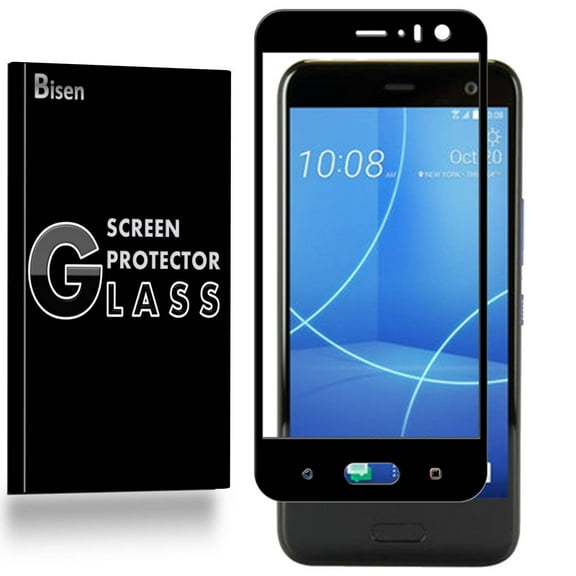 HTC U11 life [BISEN] Tempered Glass [Full Coverage] Screen Protector, Edge-To-Edge Protect, Anti-Scratch, Anti-Shock, Shatterproof, Bubble Free