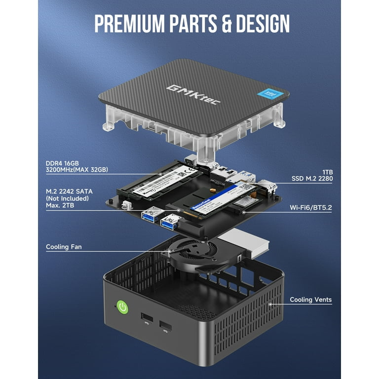GMKtec Mini PC, 16GB RAM 1TB SSD, Intel N150 (up to 3.6GHz), Windows 11 Pro Desktop Computer , Dual HDMI 2.0, 4x USB3.2, WiFi 6/BT5.2, Nucbox G3 Plus GMKtec Mini PC, 16GB RAM 1TB SSD, Intel N150 (up to 3.6GHz), Windows 11 Pro Desktop Computer , Dual HDMI 2.0, 4x USB3.2, WiFi 6/BT5.2, Nucbox G3 Plus