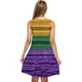 thumbnail image 3 of Robe Mardi Gras pour Femmes, Robe de Fête Tendance d'Été 2025 à Thème Carnaval, Robe Midi Sans Manches à Col en V, 3 of 5
