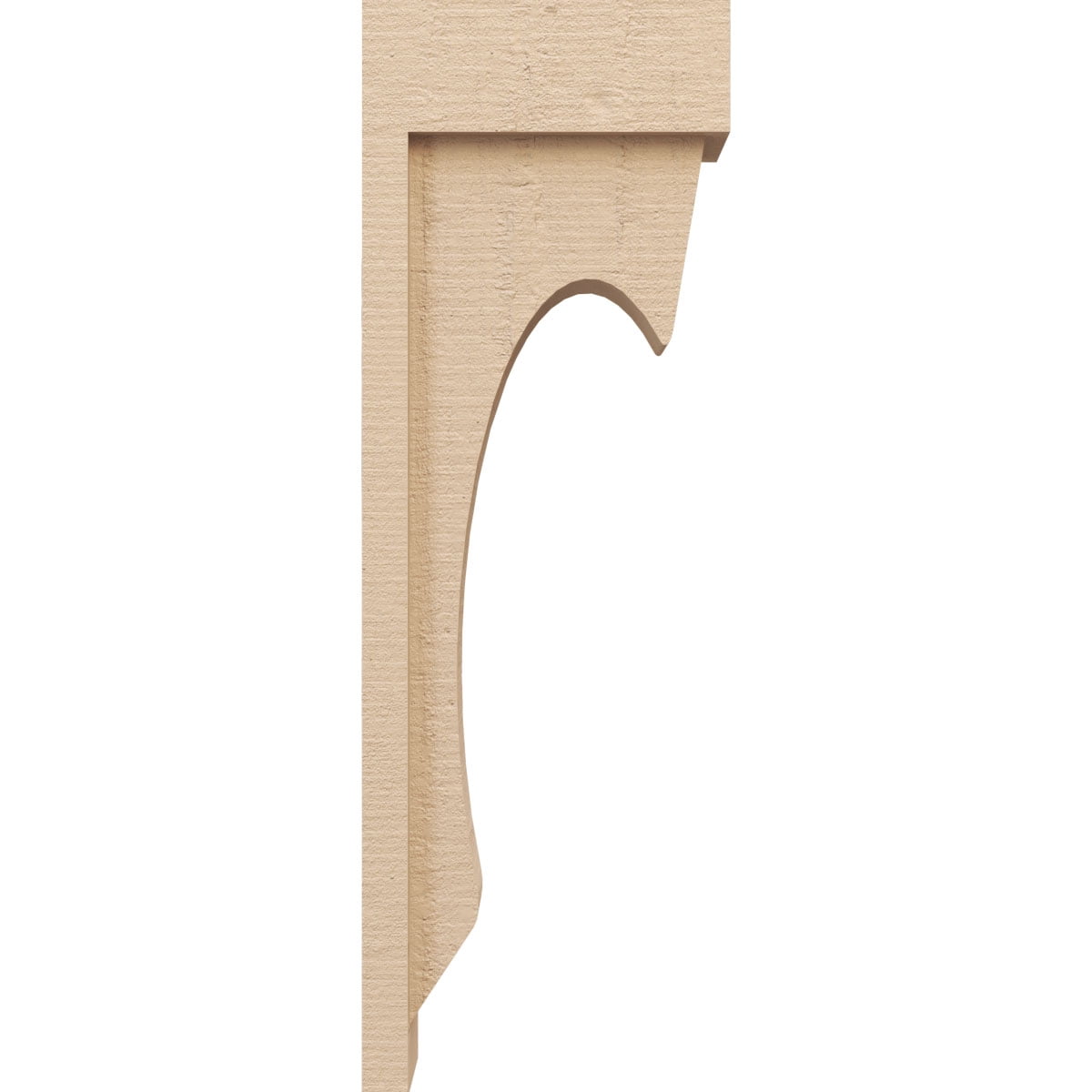 4"W x 8"D x 24"H Thin Emerson Rough Cedar Woodgrain TimberThane Corbel, Primed Tan