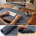 thumbnail image 3 of PROMATTOO Desk Pad Protector with Premium Gift Box,Vegan Leather Waterproof Laptop Mat for Keyboard & Mouse,Dusk Navy, 3 of 8