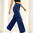 thumbnail image 5 of LWavelet Denim Pants Women Lightweight Wide Leg Jeans Summer Fall High Waisted Straight Leg Trousers with Pockets, 5 of 7