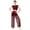 Wine Red, variant on IBTOM CASTLE Women Two Piece Lyrical Dance Outfit Criss Cross Crop Tops + Mesh Tulle Wide Leg Pants Modern Contemporary Dancewear S Black