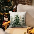 thumbnail image 2 of Christmas Pillow Covers 20x20 inch Set of 2 Watercolor Blue Green christmas tree Decorative White Throw Pillow Covers Winter Famliy Decoration for Home couch TH-31C20, 2 of 6