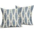 thumbnail image 2 of Blue Boho Pillow Covers 18x18 Set of 2 Bohemian Ethnic Geometric Herringbone Print Decorative Throw Pillows Outdoor Pillowcase Square Linen Farmhouse Cushion Case Decor for Couch Sofa Bed, 2 of 5