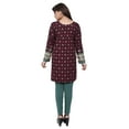 thumbnail image 5 of Maple Clothing Short Kurtis Women's Indian Tunics Crepe Tops (Maroon, XXL), 5 of 6