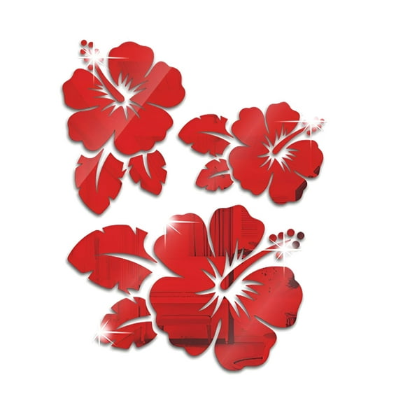 LAMIRO Flower Mirror Wall Stickers Diy Acrylic 3d Decorative Miroir Mural for Home Living Room Bedroom Decor