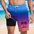 thumbnail image 2 of Mens Swim Shorts Qiggri Men Casual Fashion Print Shorts With Pockets Elastic Waist Beach Pants Mens Board Shorts Swimwear, 2 of 5