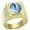 Light Sapphire, variant on Men IP Gold Stainless Steel Ring with Synthetic in Emerald - Size 11