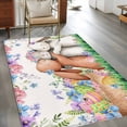 thumbnail image 2 of Easter Bunny Area Rugs 2.7'x5', Washable Small Throw Rugs for Kitchen Bedroom, Cute Rabbits Colorful Eggs Spring Rustic Flower Indoor Outdoor Rug Non-Slip Low Pile Carpet Runner Reversible Floor Mats, 2 of 8