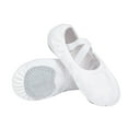 thumbnail image 3 of Stelle Ballet Shoes Highly Elastic Canvas Ballerina Dance Slippers for Toddler Girls Little Kid,White, 3 of 5