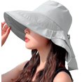thumbnail image 1 of LinYooLi Chapeau de Protection Solaire Extérieur pour Femmes, Pliable, Large Bord, Queue de Cheval, Seau pour Cyclisme, Randonnée, 1 of 3