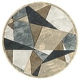 thumbnail image 2 of MDA Rug Imports Orelsi Collection Abstract Area Rug Brown/Dark Blue 5'2'' Round Abstract, Geometric 5' Round Accent, Indoor Entryway, Living Room,, 2 of 5