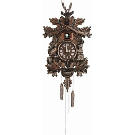 TFCFL Retro Cuckoo Wall Clock, MDF Cuckoo Clock with Animal Forest Design, Musical Quartz Wall Clock with Pendulum & Night Silencer for Living Room, Living Room, Parlor, Study Room,Housewarming Gift