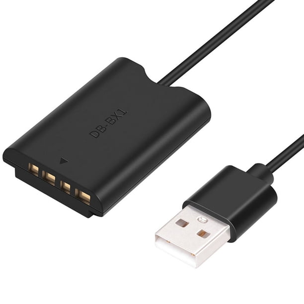 BateríA Simulada de NP-BX1 con Adaptador de Corriente USB-A Acoplador de CC para CáMara ZV-1 RX100 M7 M6 M5 RX1R HX50 HX90 HX300 HX400