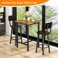 thumbnail image 4 of Stmoze 3 Pieces Bar Table Set for 2, Square Pub Style Kitchen Table and Chairs, Counter Height Dining Table Set with 2 Leather Bar Stools, Wooden Small Pub Table Set for Home, Cafe, Rustic Brown, 4 of 8