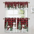 thumbnail image 4 of Fashnice Thermal Insulated Kitchen Valance Xmas Cafe Tier Christmas Short Window Curtain Christmas Half Window Drapes Slot Top Bathroom Scarf Style-B 1pc-Top Valance: W:18''x H:54'', 4 of 6