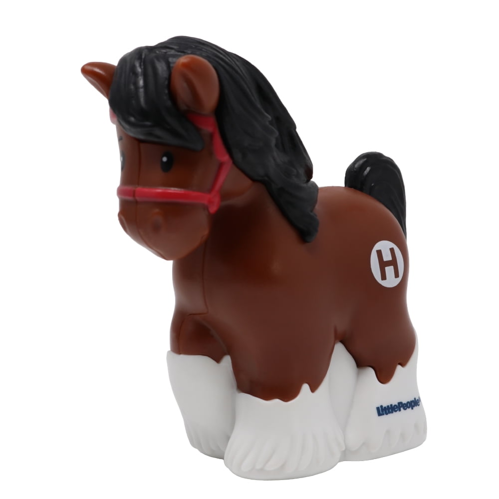 Replacement Part for Collectible Fisher-Price Little People Alphabet Fun Zoo Safari Farm Playset JGR92 - Replacement Letter H Brown and White Horse Figure