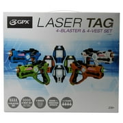 GPX Laser Tag Set of 4 Blasters and 4 Vests