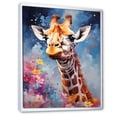 thumbnail image 2 of Designart "Graceful Multicolored Giraffe In Pop Art Style III" Animals Giraffe Floater Framed Canvas Prints, 2 of 5
