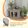 thumbnail image 5 of PawHut Corner Dog Crate Furniture for Medium-Sized Dogs, Walnut Brown, 5 of 10