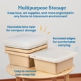 thumbnail image 4 of ECR4Kids Stackable Square Bins with Non-Snap Lids, Multipurpose Organization, Sand, 4-Pack, 4 of 9