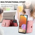 thumbnail image 5 of Phone Case for Samsung Galaxy A32 4G 6.4 inch Zipper Wallet Cover with Credit Card Holder Slot Shoulder Crossbody Strap Long Lanyard Leather Cell A 32 32A S32 G4 SM-A325M/DS Women Girls Pink, 5 of 13