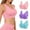 3 pack Pink Purple Lake Blue, variant on Compression Wirefree Medium Support Bra,Sports Bra with Removable Pads for Women Small to Plus Size Everyday Wear,Exercise and Offers Back Support
