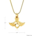 thumbnail image 2 of Angel Wings Heart Small Cremation Urn Necklaces for Ashes Crystal Heart Keepsake Pendant Memorial Locket Ash Holder, 2 of 7