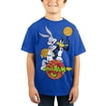 thumbnail image 5 of Space Jam Looney Tunes Cartoon Youth Boys Blue Shirt-Medium, 5 of 6