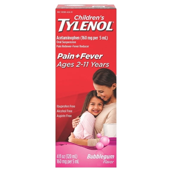 3 Pack - TYLENOL Children’s Oral Suspension, Bubblegum  4 oz