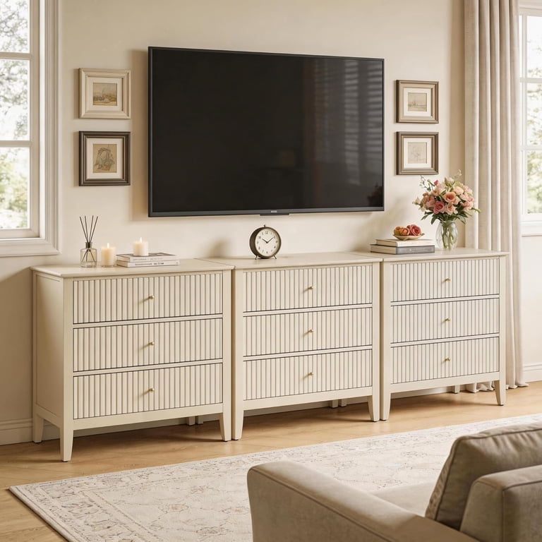 beige 3 drawer dresser Amazon.com: RoyalCraft Small 3 Drawer Dresser Set of 2, Beige Dresser for Bedroom, Wood Nightstand with Drawers, Modern Chest of Drawers for Closet, Living Room, Entryway : Home & Kitchen