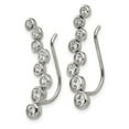 thumbnail image 2 of Stainless Steel Polished with CZ Ear Climbers; for Adults and Teens; for Women and Men, 2 of 3