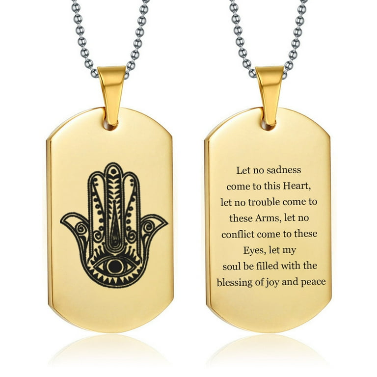 Gold hamsa hotsell necklace mens