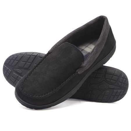 Hanes - Hanes Men's Moccasin Slipper House Shoe With Indoor Outdoor ...