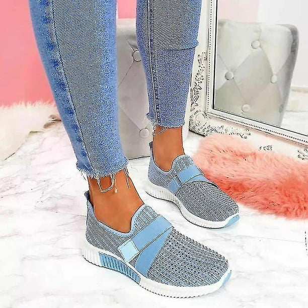 Zapatos sin cordones con suela ortopédica Zapatillas de deporte de moda para mujer Zapatillas de plataforma para mujer Zapatos para caminar