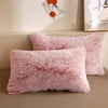XeGe Furry Throw Pillow Covers, Soft Fluffy Pillow Cases, Shaggy Plush Pillow Shams Pillowcase, Faux Fur Decorative Pillow Protector Bed Sofa Couch, Zipper Closure, Set of 2, King Size, Pink Ombre