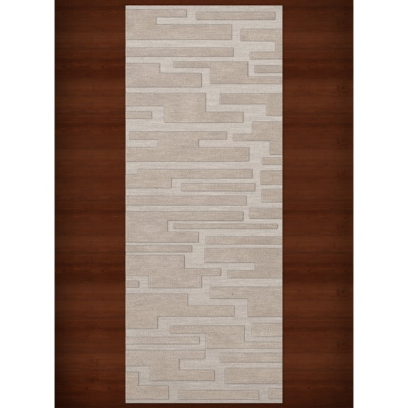 Dalyn Dover Area Rug DV6 Dv6 Putty Blocks Squares 2' 6" x 8' Rectangle