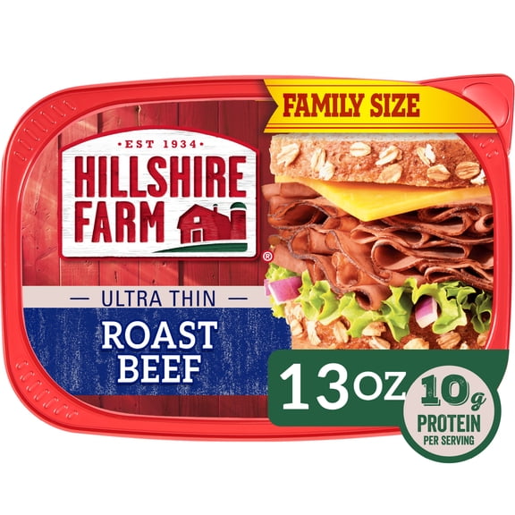 Hillshire Farm Ultra Thin Roast Beef Lunchmeat, 13 oz Plastic Tub, Refrigerated
