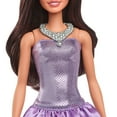 thumbnail image 6 of Barbie Fashionistas Doll #234 in Sequined Purple Dress and Silvery Accessories, Brown Hair, 6 of 8