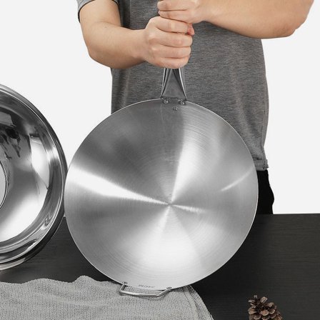 UPOUART 1-Pack Stainless Steel Wok Pan with Comfort Grip Handle, Multipurpose Nonstick Cooking Tool for Home Kitchen
