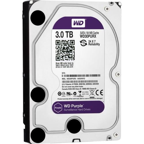 WD Purple WD30PURX - Disque Dur - 3 TB - Interne - 3.5" - SATA 6Gb/S - Tampon: 64 MB - pour Mon EX2 de Nuage; EX4