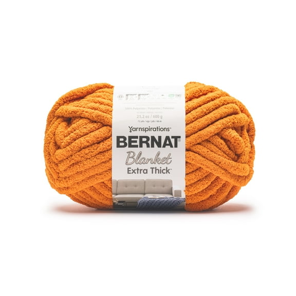 Bernat Blanket Extra Thick #7 Jumbo Polyester Yarn, Burnt Orange 21.2oz/600g 72 Yards