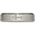 thumbnail image 4 of Titanium Brushed Center Cross Design 6mm Beveled Edge Band (Size 10) Made In China tb334-10, 4 of 5