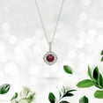 thumbnail image 2 of 2.50 Carat Excellent Round Cut Natural Diamond Real Red Ruby Gemstone Latest Design Floral Necklace for her Solid 14K White Gold With 18 inches Chain, 2 of 4