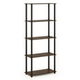 thumbnail image 3 of Furinno Turn-N-Tube 5-Tier Multipurpose Shelf Display Rack,Walnut and Brown, 3 of 6