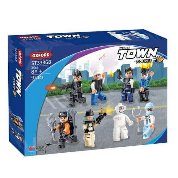 Oxford ST33368 Town Heroes (Set of 8 figures) Building Block Toy Mini Figures